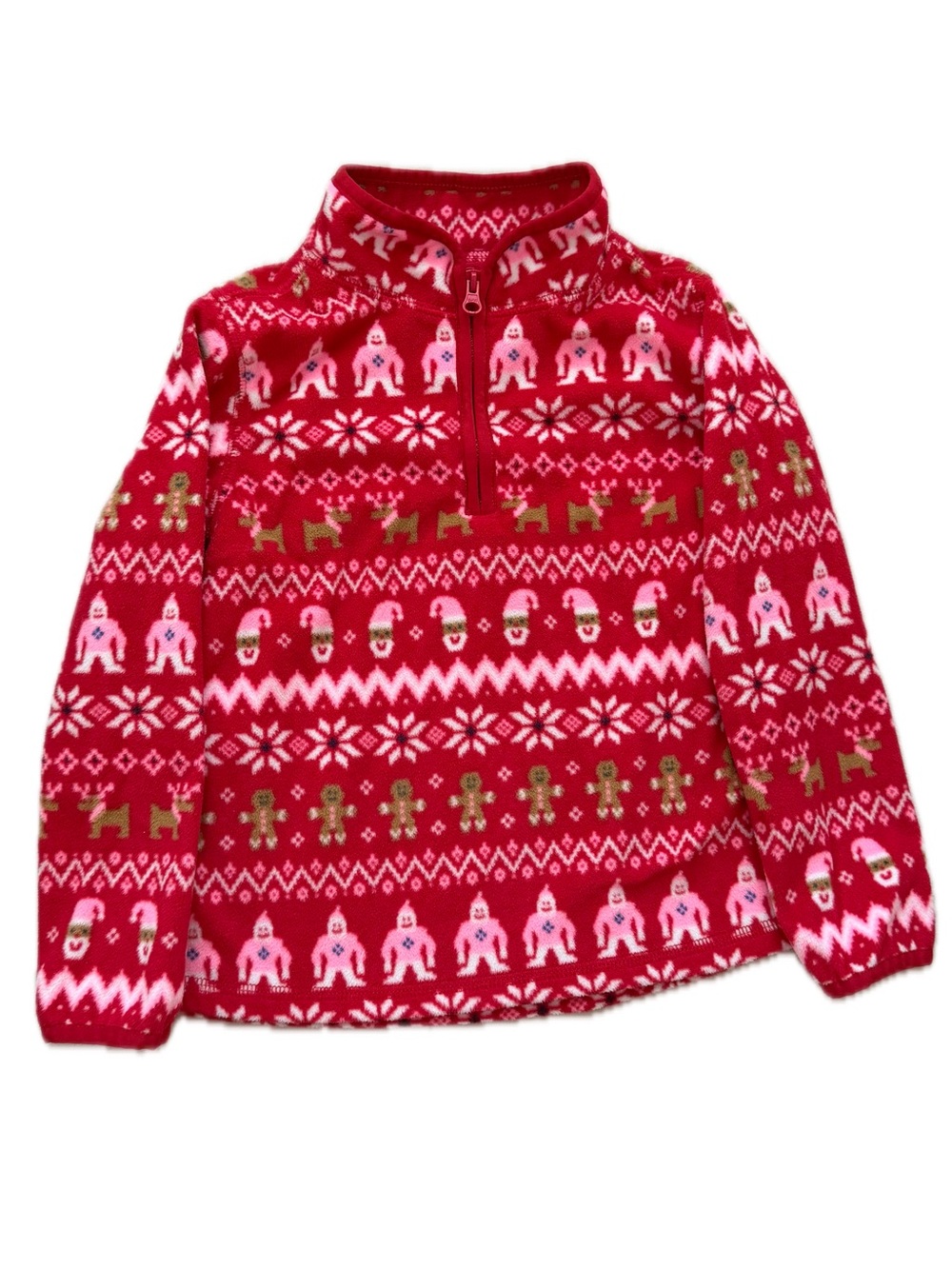 OshKosh Christmas Fair Isle Fleece Pullover 4T EUC